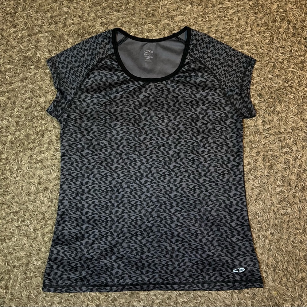 C9 by Champion M Duo Dry Women's Black Gray Activewear T-Shirt Medium